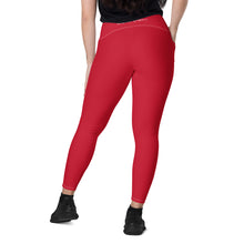 Load image into Gallery viewer, Leggings with pockets (Red w/White)
