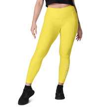 Load image into Gallery viewer, Leggings with pockets (Yellow w/White)