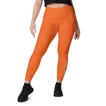 Load image into Gallery viewer, Leggings with pockets (Orange w/White)