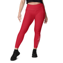 Load image into Gallery viewer, Leggings with pockets (Red w/White)