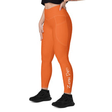 Load image into Gallery viewer, Leggings with pockets (Orange w/White)