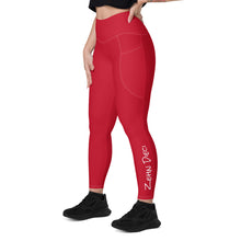 Load image into Gallery viewer, Leggings with pockets (Red w/White)