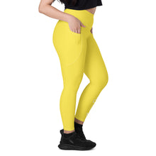 Load image into Gallery viewer, Leggings with pockets (Yellow w/White)