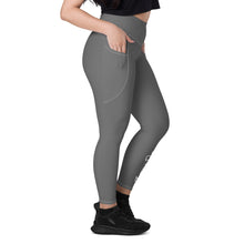 Load image into Gallery viewer, Leggings with pockets (Grey w/White)