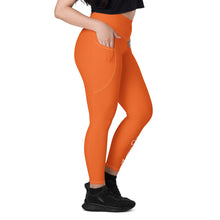 Load image into Gallery viewer, Leggings with pockets (Orange w/White)