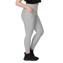 Load image into Gallery viewer, Leggings with pockets (Silver w/White)