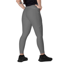 Load image into Gallery viewer, Leggings with pockets (Grey w/White)