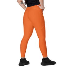 Load image into Gallery viewer, Leggings with pockets (Orange w/White)