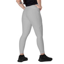 Load image into Gallery viewer, Leggings with pockets (Silver w/White)