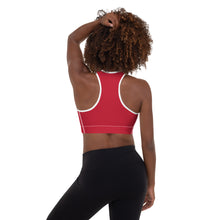 Load image into Gallery viewer, Padded Sports Bra (Red w/White)