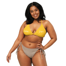 Load image into Gallery viewer, String Bikini Top (Gold w/White)