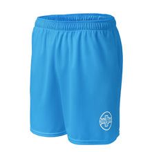 Load image into Gallery viewer, Unisex mesh shorts (Deep Sky Blue w/White)