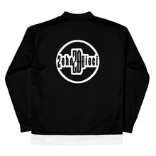 Load image into Gallery viewer, Unisex Bomber Jacket (Black w/White)