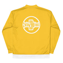 Load image into Gallery viewer, Unisex Bomber Jacket (Gold w/White)