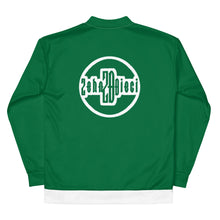 Load image into Gallery viewer, Unisex Bomber Jacket (Jewel Green w/White)