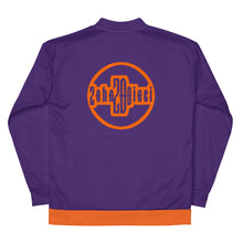 Load image into Gallery viewer, Unisex Bomber Jacket (Purple w/Orange)