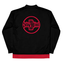 Load image into Gallery viewer, Unisex Bomber Jacket (Black w/Red)