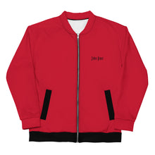 Load image into Gallery viewer, Unisex Bomber Jacket (Red w/Black)