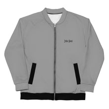 Load image into Gallery viewer, Unisex Bomber Jacket (Grey w/Black)