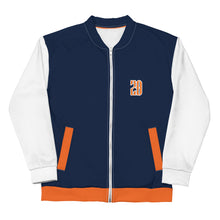 Load image into Gallery viewer, Bomber Jacket (Navy w/Orange & White)