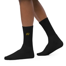 Load image into Gallery viewer, Embroidered socks (Black w/Gold)