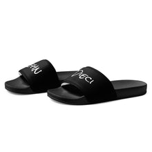 Load image into Gallery viewer, Women's slides (Black w/White)