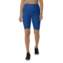 Load image into Gallery viewer, Biker Shorts (Dark Cerulean w/White)