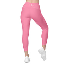Load image into Gallery viewer, Crossover leggings with pockets (Tickle Me Pink)