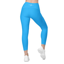 Load image into Gallery viewer, Crossover leggings with pockets (Deep Sky Blue)