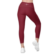 Load image into Gallery viewer, Crossover leggings with pockets (Burgundy)