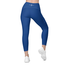 Load image into Gallery viewer, Crossover leggings with pockets (Dark Cerulean)