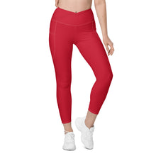 Load image into Gallery viewer, Crossover leggings with pockets (Red)