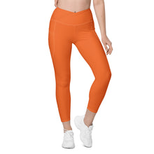 Load image into Gallery viewer, Crossover leggings with pockets (Orange)