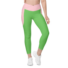 Load image into Gallery viewer, Crossover leggings with pockets (Pink Mantis)