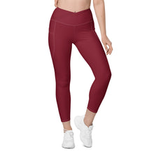 Load image into Gallery viewer, Crossover leggings with pockets (Burgundy)