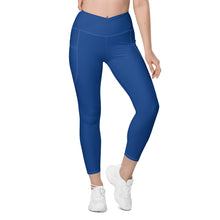 Load image into Gallery viewer, Crossover leggings with pockets (Dark Cerulean)