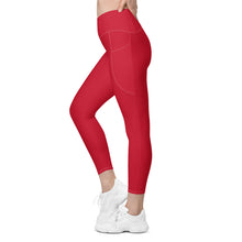 Load image into Gallery viewer, Crossover leggings with pockets (Red)