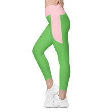 Load image into Gallery viewer, Crossover leggings with pockets (Pink Mantis)