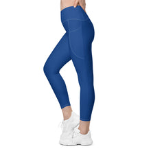 Load image into Gallery viewer, Crossover leggings with pockets (Dark Cerulean)