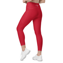 Load image into Gallery viewer, Crossover leggings with pockets (Red)