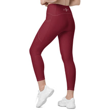 Load image into Gallery viewer, Crossover leggings with pockets (Burgundy)