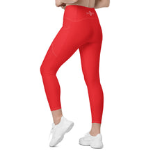 Load image into Gallery viewer, Crossover leggings with pockets (Alizarin)