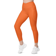 Load image into Gallery viewer, Crossover leggings with pockets (Orange)