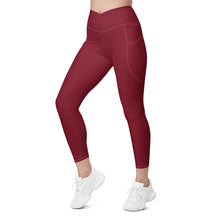 Load image into Gallery viewer, Crossover leggings with pockets (Burgundy)