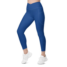 Load image into Gallery viewer, Crossover leggings with pockets (Dark Cerulean)