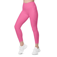Load image into Gallery viewer, Crossover leggings with pockets (Brilliant Rose)