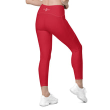 Load image into Gallery viewer, Crossover leggings with pockets (Red)