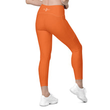 Load image into Gallery viewer, Crossover leggings with pockets (Orange)