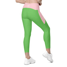 Load image into Gallery viewer, Crossover leggings with pockets (Pink Mantis)