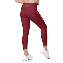 Load image into Gallery viewer, Crossover leggings with pockets (Burgundy)